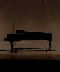 Lone Piano on Stage