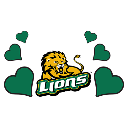 Athletics Lions Logo with Hearts